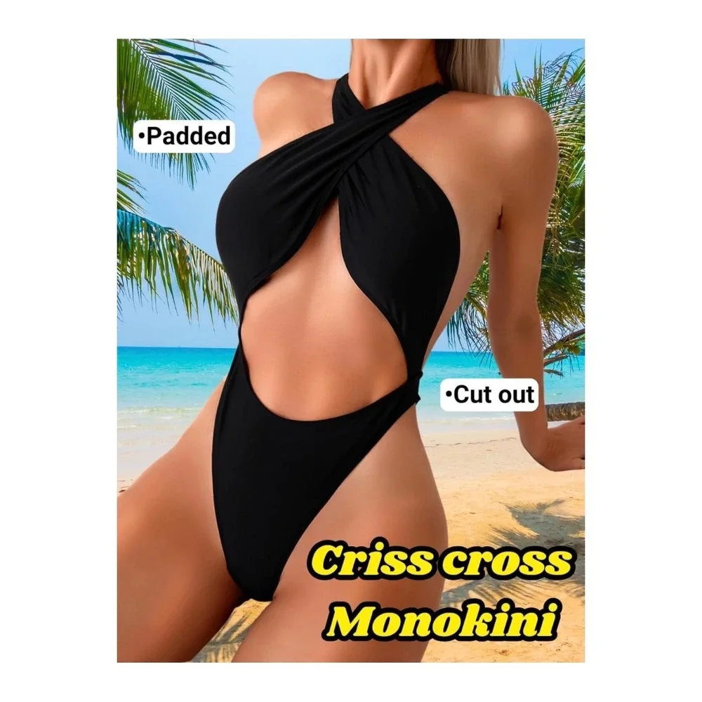 Sleek Black Twist Cutout One-Piece Swimsuit